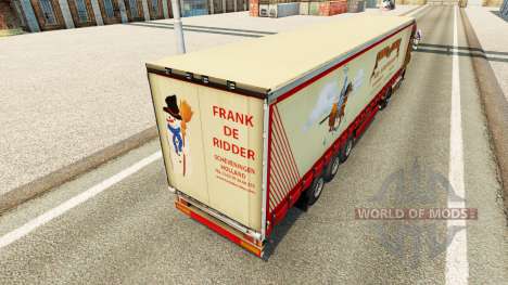 La piel de Frank de Ridder en una cortina semi-r para Euro Truck Simulator 2