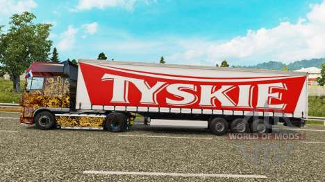 La piel Tyskie en una cortina semi-remolque para Euro Truck Simulator 2