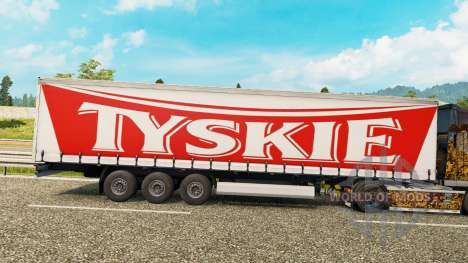 La piel Tyskie en una cortina semi-remolque para Euro Truck Simulator 2
