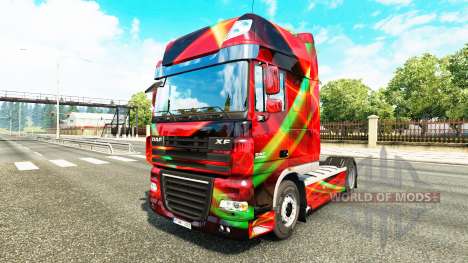 Rojo Efecto de la piel para DAF camión para Euro Truck Simulator 2