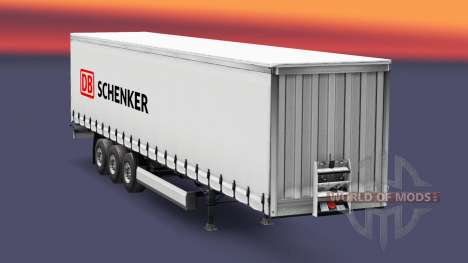 La piel DB Schenker Logistics en una cortina sem para Euro Truck Simulator 2