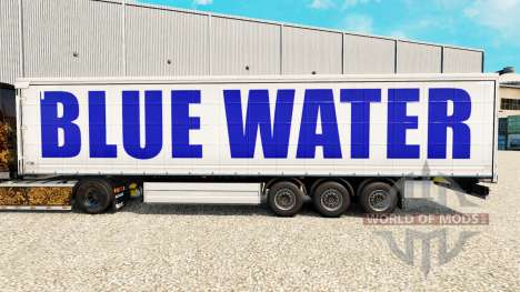 La piel en el Agua Azul de la cortina semi-remol para Euro Truck Simulator 2