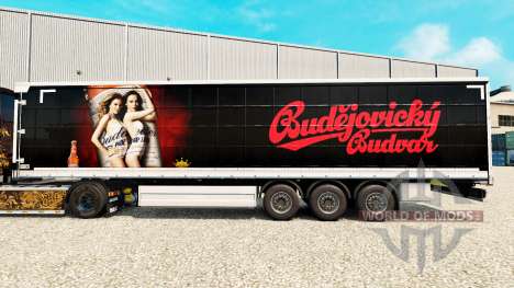 La piel de Budweiser en una cortina semi-remolqu para Euro Truck Simulator 2