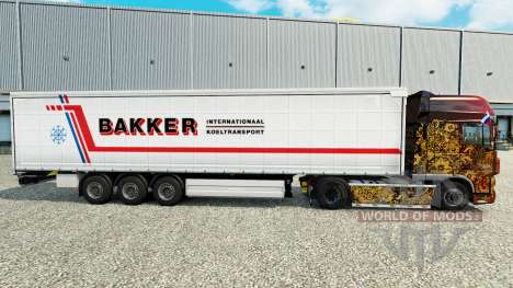 La piel de Bakker en una cortina semi-remolque para Euro Truck Simulator 2