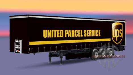 La piel United Parcel Service en una cortina sem para Euro Truck Simulator 2