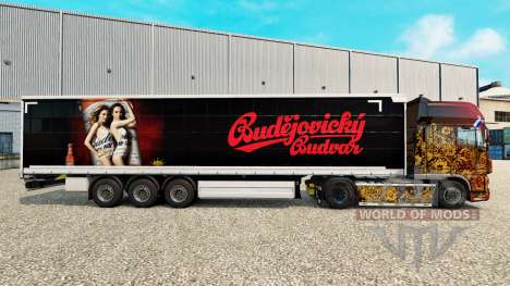 La piel de Budweiser en una cortina semi-remolqu para Euro Truck Simulator 2