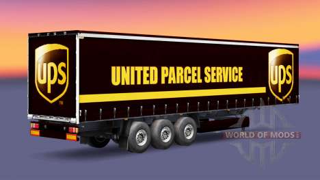 La piel United Parcel Service en una cortina sem para Euro Truck Simulator 2