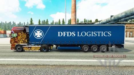 La piel DFDS Logística en una cortina semi-remol para Euro Truck Simulator 2