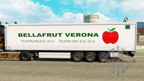 La piel Bellafrut Verona en la cortina semi-remo para Euro Truck Simulator 2