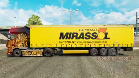 La piel Mirassol Logística en una cortina semi-r para Euro Truck Simulator 2