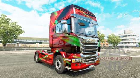 Rojo Efecto de la piel para Scania camión para Euro Truck Simulator 2
