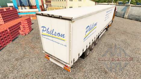 La piel Philson en una cortina semi-remolque para Euro Truck Simulator 2