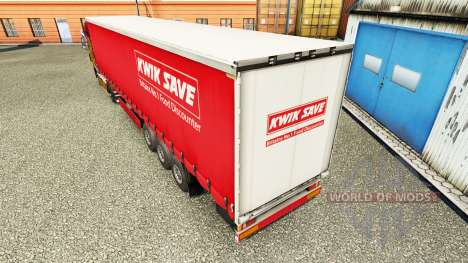 La piel Kwik Save en la cortina semi-remolque para Euro Truck Simulator 2