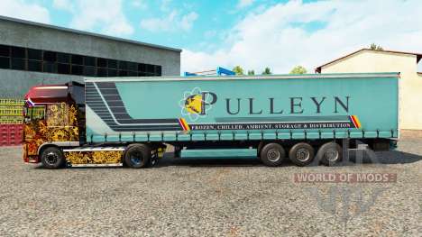 La piel Pulleyn en una cortina semi-remolque para Euro Truck Simulator 2