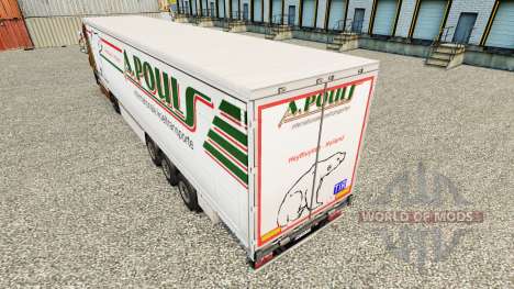 La piel A. Pouls en una cortina semi-remolque para Euro Truck Simulator 2