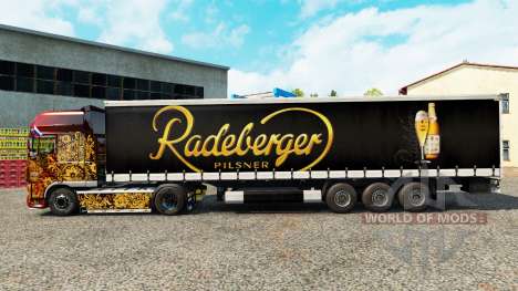 La piel Radeberger Pilsner en una cortina semi-r para Euro Truck Simulator 2