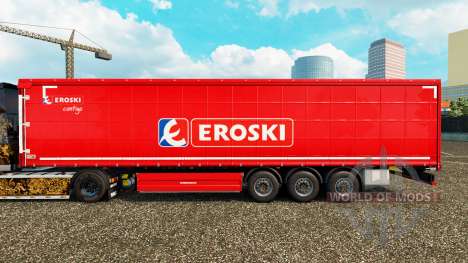 La piel Eroski en una cortina semi-remolque para Euro Truck Simulator 2