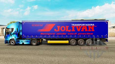La piel Jolivan Transportes en una cortina semi- para Euro Truck Simulator 2