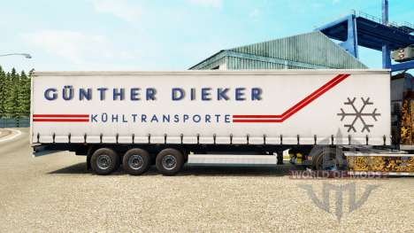 La piel Gunther Dieker en una cortina semi-remol para Euro Truck Simulator 2