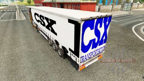 La piel de CSX cortina semi-remolque para Euro Truck Simulator 2