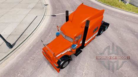 Скин Naranja con Rayas Blancas на Peterbilt 389 para American Truck Simulator