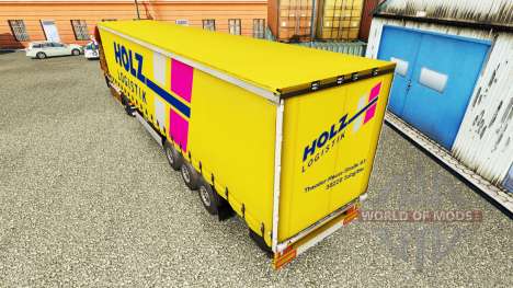 La piel Holz Logistik en una cortina semi-remolq para Euro Truck Simulator 2