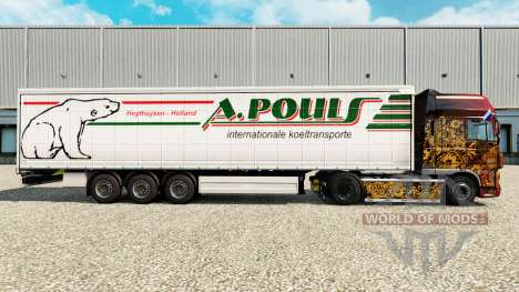 La piel A. Pouls en una cortina semi-remolque para Euro Truck Simulator 2