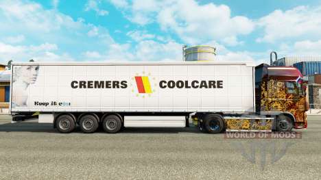 La piel Cremers Coolcare en una cortina semi-rem para Euro Truck Simulator 2