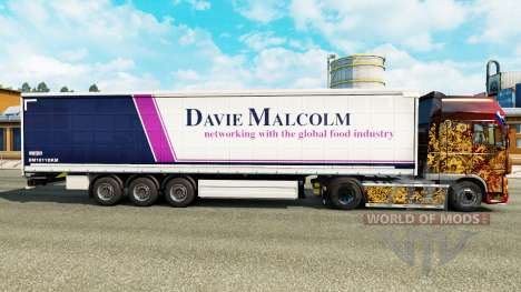 La piel de Davie Malcolm en una cortina semi-rem para Euro Truck Simulator 2