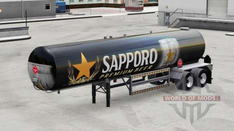 La piel de Sapporo para la semi-tanque para American Truck Simulator