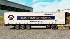 La piel O. K. Trans Praha en una cortina semi-remolque para Euro Truck Simulator 2
