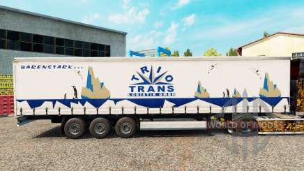 Trio Trans de la piel en el trailer de la cortina para Euro Truck Simulator 2