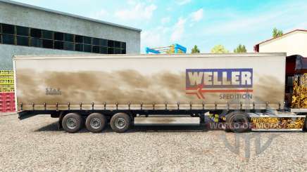 Weller Spedition de la piel en el trailer de la cortina para Euro Truck Simulator 2