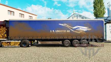 La piel de J. S. Logistik AG en una cortina semi-remolque para Euro Truck Simulator 2