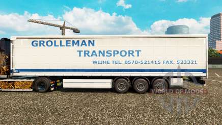 La piel Grolleman de Transporte en semi-remolque de la cortina para Euro Truck Simulator 2