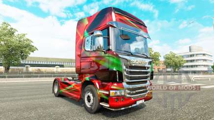 Rojo Efecto de la piel para Scania camión para Euro Truck Simulator 2