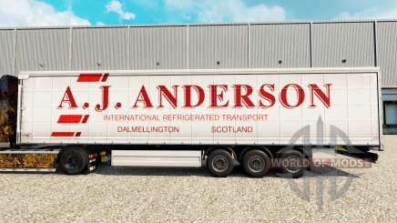 La piel de A. J. Anderson en una cortina semi-remolque para Euro Truck Simulator 2