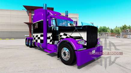Скин Púrpura y Negro comprobador de на Peterbilt 389 para American Truck Simulator