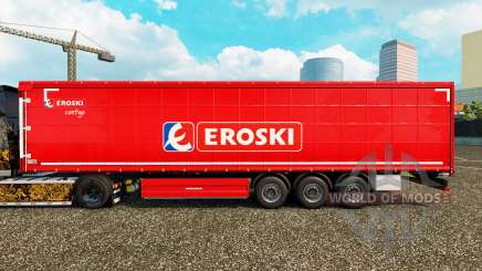La piel Eroski en una cortina semi-remolque para Euro Truck Simulator 2