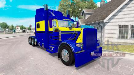 La piel Azul-amarillo para el camión Peterbilt 389 para American Truck Simulator