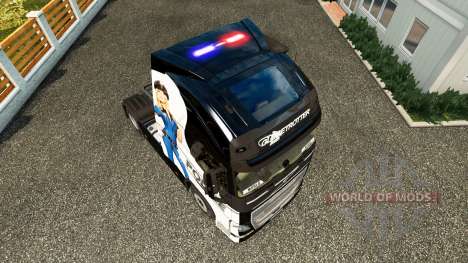 Sexy de Policía de la piel para camiones Volvo para Euro Truck Simulator 2