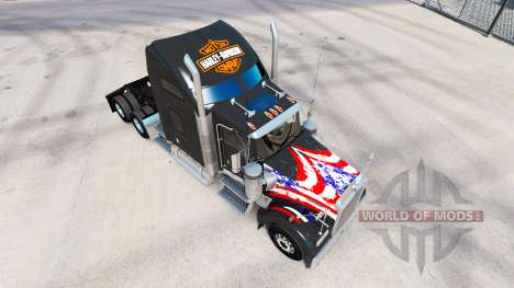 La piel de Harley-Davidson en el camión Kenworth para American Truck Simulator