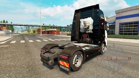El Blanco y Negro de la piel para camiones Volvo para Euro Truck Simulator 2