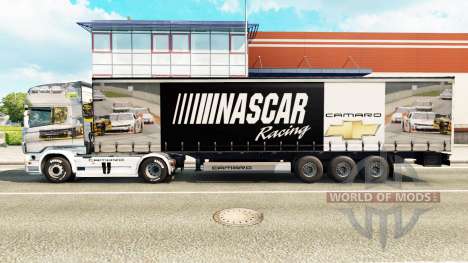 La piel de NASCAR en una cortina semi-remolque para Euro Truck Simulator 2