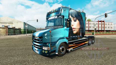 Hermosa Chica de piel para camión Scania T para Euro Truck Simulator 2