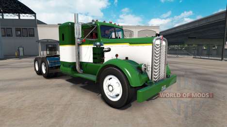 La piel Verde Y Blanco tractocamión Kenworth 521 para American Truck Simulator