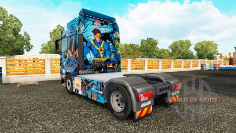 La piel de Héroes de Marvel en el camión MAN para Euro Truck Simulator 2