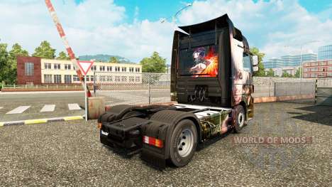 La piel de Tokyo Ghoul en un tractor de Mercedes para Euro Truck Simulator 2
