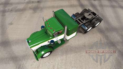 La piel Verde Y Blanco tractocamión Kenworth 521 para American Truck Simulator