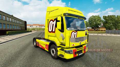 Racing Amarillo de la piel para Renault Premium  para Euro Truck Simulator 2
